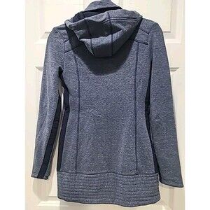 Athleta Cya Stronger Fleece Lined Long Jacket Zip Up Hoodie XXS (XS) Navy Blue